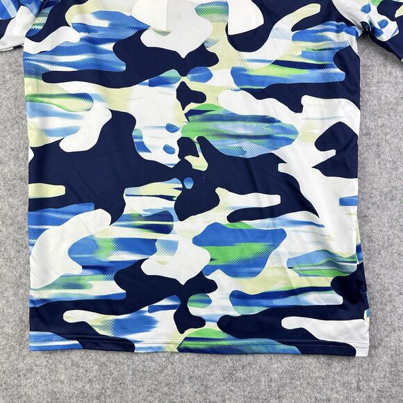Under Armour UA Tech Camo Shirt Youth XL Blue Loose Fit Performance Big Logo* - Picture 4 of 15